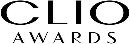 Zentriertes Logo mit den Wörtern „CLIO“ und „AWARDS“ in schwarzer Schrift auf weißem Hintergrund.