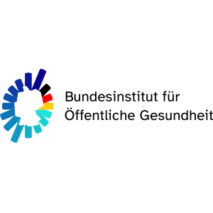 Blau-weißes sternartiges Symbol mit gelb-roten Segmenten links oben vor schwarzem Hintergrund, unten breite weiße Fläche.